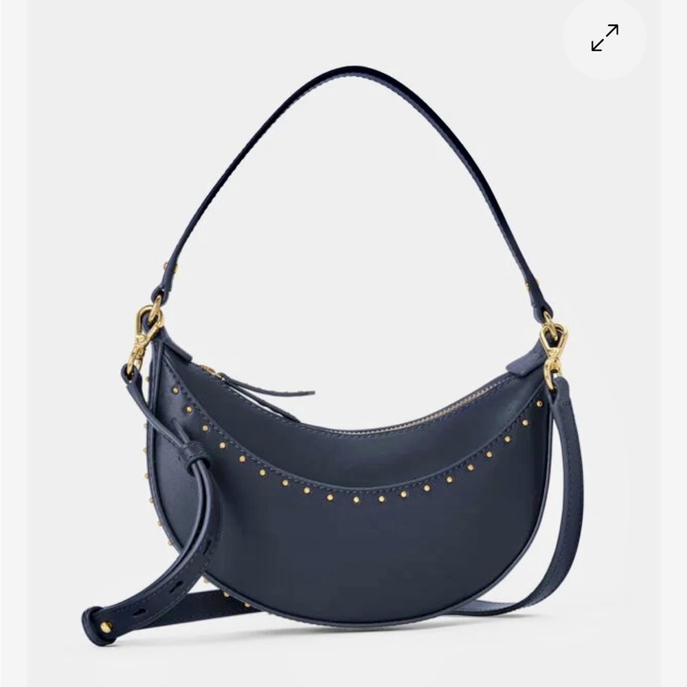 Talbots Navy Shoulder Bag with Gold Details